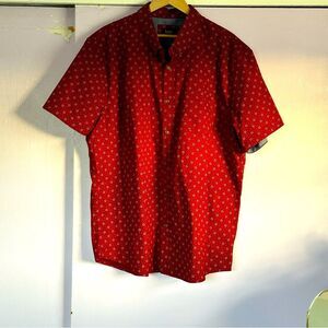 Men’s Patterned Button Down Shirt from Lee Sz XXL Red & White